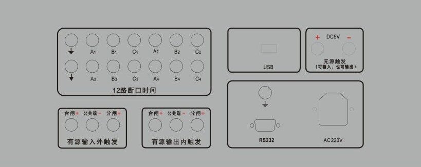 高壓開關(guān)動(dòng)特性測(cè)試儀校驗(yàn)裝置廠家儀器背板